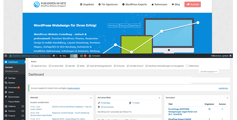 wpSeminar Wordpress Workshop: Backend und Frontend, Adminbereich und Webseite