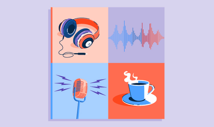 Kopfhörer, Soundeinstellungen, Mikrophon und eine Tasse Kaffee: So geht Podcasting!